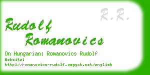 rudolf romanovics business card